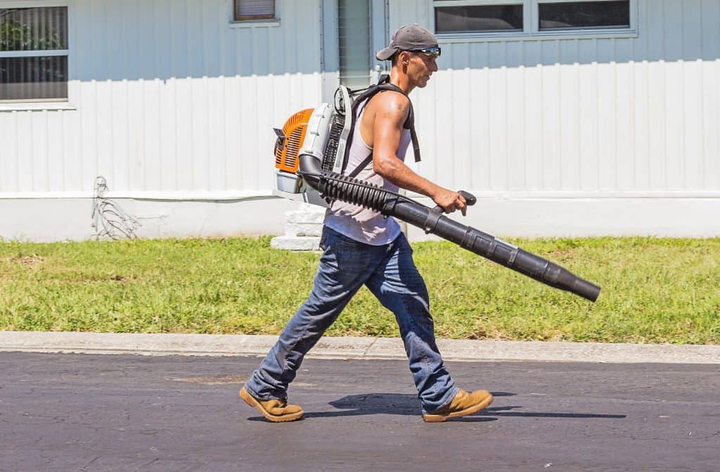 man with a leaf-blower