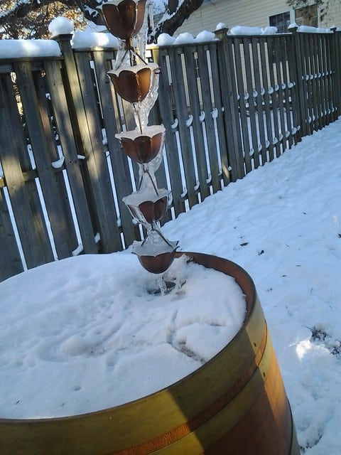 a non-winterized rain barrel