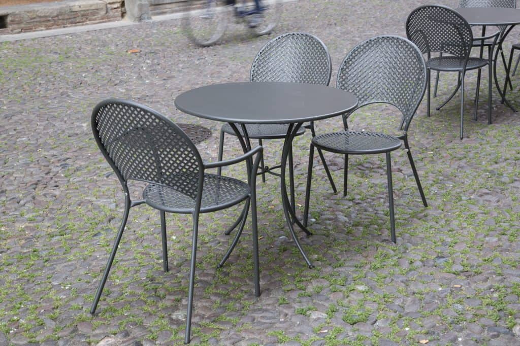 Black Cast Iron Patio Table & 4 Chairs, 